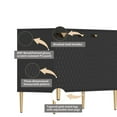 thumbnail image 2 of Clihome 2 Door Sideboard TV Locker Buffet Accent Cabinet with Gold Legs Black, 2 of 5