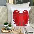 thumbnail image 5 of The HomeCentric Chair Cushion Cover, Red Euro Sham Covers Pack of 2, 26x26 inch (65x65 cm), Linen Euro Pillow Covers, Sea Creatures, Crab, Beaded, Beach Style Euro Shams Easter - Red Crab Craze, 5 of 10