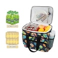 thumbnail image 2 of FORMRS Insulated Cooler Bag 24 Cans Capacity Soft Leakproof Lunch Box with Side Pockets, Green Cubes, 2 of 7
