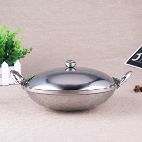NICEXMAS Stainless Steel Hotpot Cooking Pot with Lid, Double Handle, for Home Kitchen Use, 1 Set