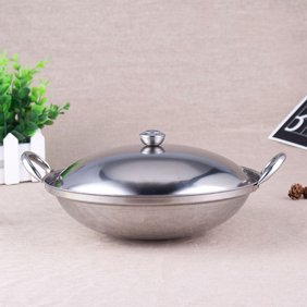 NICEXMAS Stainless Steel Cooking Pot with Lid and Double Handles, Hot Pot for Home Kitchen Use, 1 Piece Set