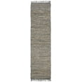 thumbnail image 2 of SAFAVIEH Vintage Leather Zharko Solid Braided Fringe Runner Rug, Grey, 2'3" x 9', 2 of 9