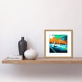 thumbnail image 2 of Ice Hockey Winter Sport Action Abstract Colourful Oil Painting Square Wooden Framed Wall Art Print Picture 8X8 Inch, 2 of 4