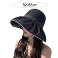 thumbnail image 6 of Bucket Hats for Women Sun Beach Hat Teens Girls Wide Brim Breathable Knitted Contrast Color Pleated Summer Fisherman's Caps, 6 of 8