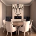 thumbnail image 6 of 32'' 8-Light Modern Black Mid-Century Modern Candelabra Crystal Chandelier Vintage Candle Pendant Light For Living Room Dining Room And Entryway, 6 of 7