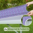 thumbnail image 6 of Purple Cartoon Narwhal Pattern Square Fitted Tablecloth with Elastic Edge,Square Table Cover,Washable Elastic Table Cover for Home Kitchen Party Decor 34"x34", 6 of 6
