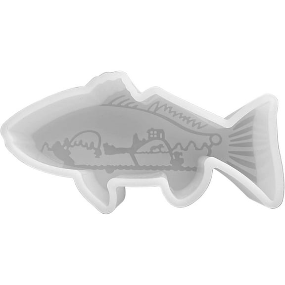 Small Bass Shaped Freshie Silicone Mold  Size 4.5" Wide x 2.25" Long x 1" Deep  Bass Fish Design for Freshie Makers