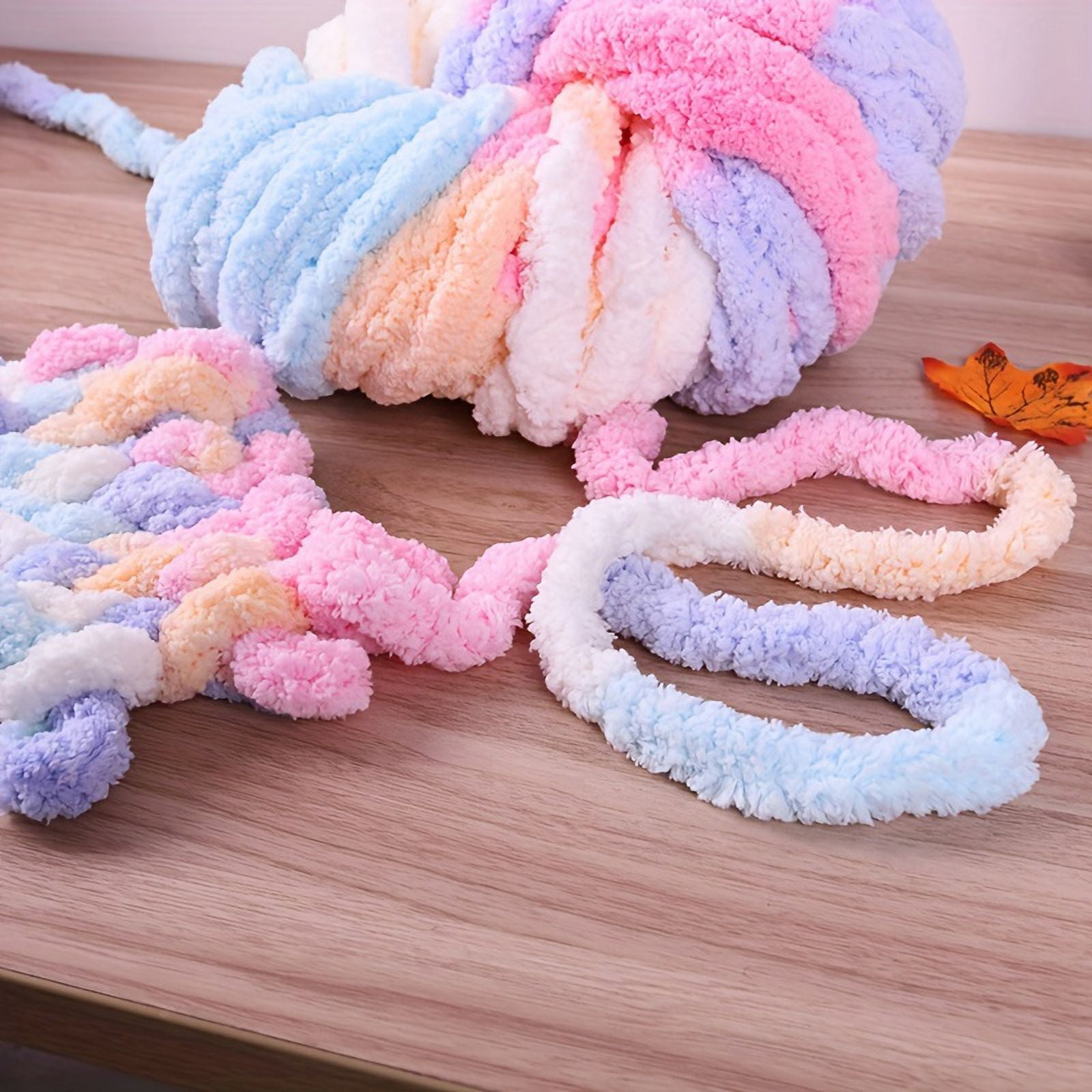 Buy 1 Get 1 Free, total of 2 Pcs Giant Super Soft Chunky Chenille Yarn - Bulky Polyester for Cozy Blankets, Home Decor Projects, and Knitting - Fluffy, Vibrant, and Easy to Work With, 250g per Piece