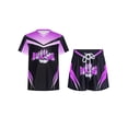 thumbnail image 1 of RUNQHUI Kids Unisex Boxing Shorts and Shirt Outfits Boxer Uniforms Boxing Clothes Set Purple 8, 1 of 6