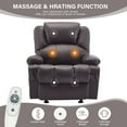thumbnail image 4 of JONPONY Manual Recliner Chair with Heat Therapy and Massage Function, Heavy Duty Reclining Mechanism Massage Chair, Elderly Single Rocker Sofa with Cup Holders for Bedroom Home Theater,Brown, 4 of 13
