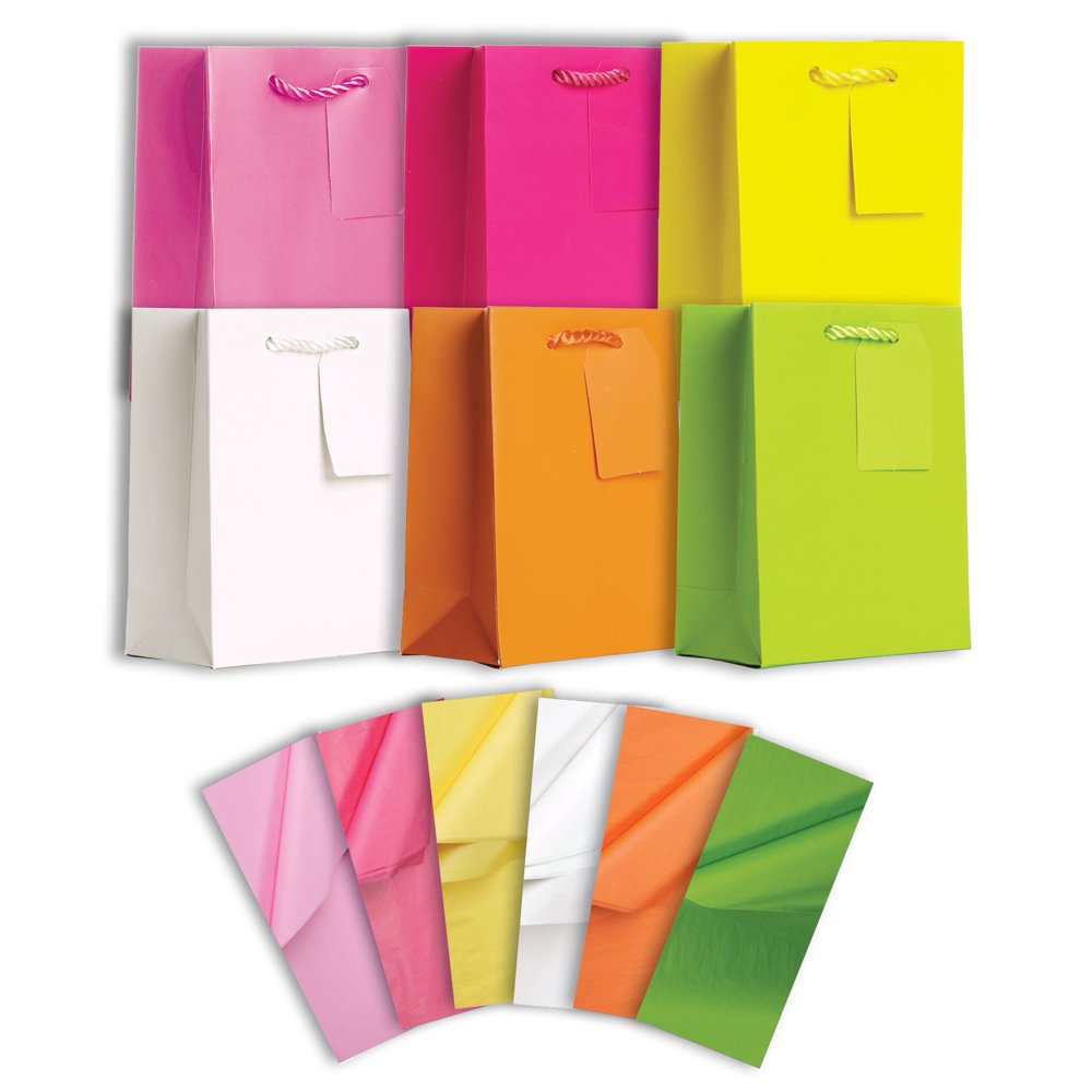 Jillson & Roberts Solid Color Matte Small Gift Bag & Tissue Assortment