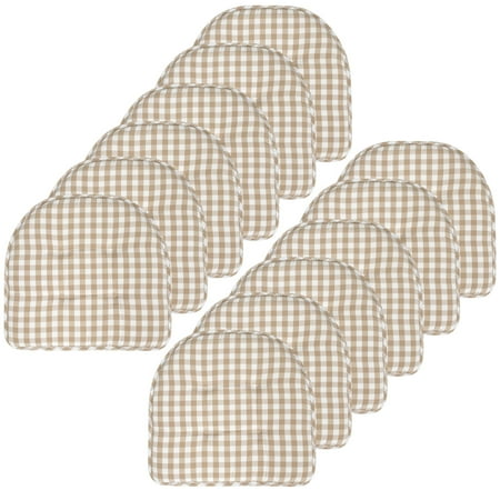 

Checkered Memory Foam U-Shape Non-Slip Chair Cushion Pad 12 Pack - Taupe/White