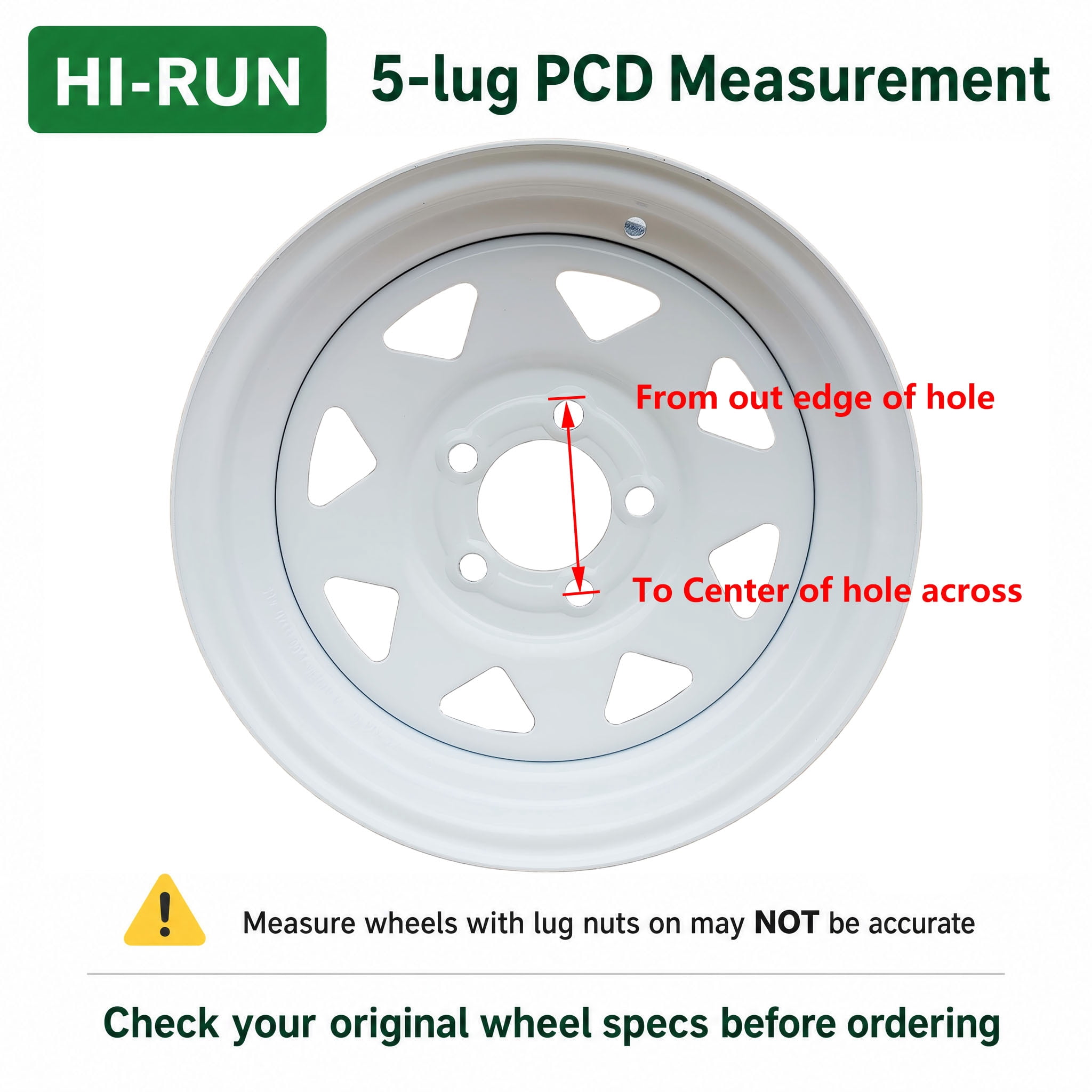 Hi-Run 2 Set ST100 ST175/80R13 6PR 91L Trailer Tire & 13X4.5 5 Lugs on 4.5" PCD, 0 Offset Wheel Assembly Fits 175/80R13, 175 80 13