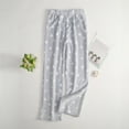 thumbnail image 3 of Women's Plush Pajama Pants with 2 Pockets, Soft Elastic Waist Star Pants, Light Blue, L, 3 of 4