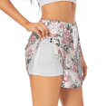 thumbnail image 2 of Disketp Rose Flowers Print Women's Shorts Workout Shorts for Athletic Gym Running Shorts with Phone Pockets XX-Large, 2 of 8