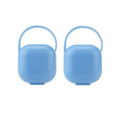 2pcs Portable Baby Pacifier Storage Case Holder Storage Box for Travel Outdoor (Blue)