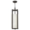 thumbnail image 1 of HINKLEY 3217KZ Hampton One Light Pendant Transitional Design Off-White Linen Drum Shade in Buckeye Bronze, 1 of 2