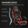 thumbnail image 6 of GTRACING Ergonomic GTWD-200 Gaming Chair with Adjustable Pillows and Footrest, Red, 6 of 9