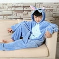 thumbnail image 3 of Pijamas de Stitch de Disney, pijamas de una pieza para niños, pijamas cálidos para niños y niñas, ropa de Kigurumi de felpa de dibujos animados, regalos de cumpleaños para niños, 3 of 5