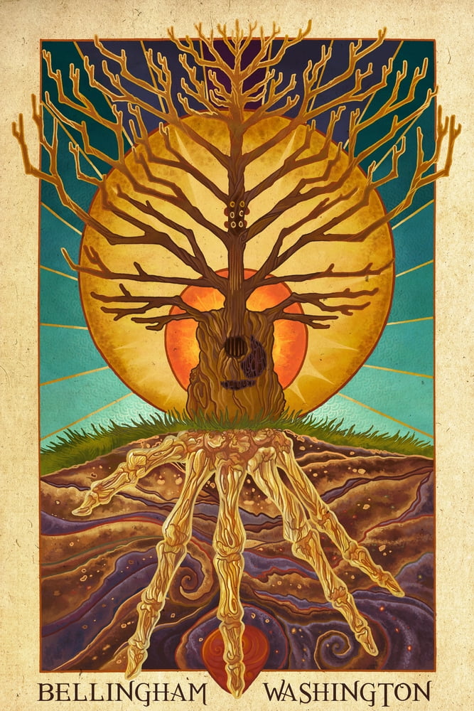 Bellingham, Washington, Guitar Tree (9x12 Wall Art Print, Home Decor
