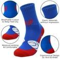 thumbnail image 3 of Boys Basketball Socks 3 Pairs Athletic Outdoor Sports Soccer Hiking Training Long Socks,Multicolor, 3 of 6