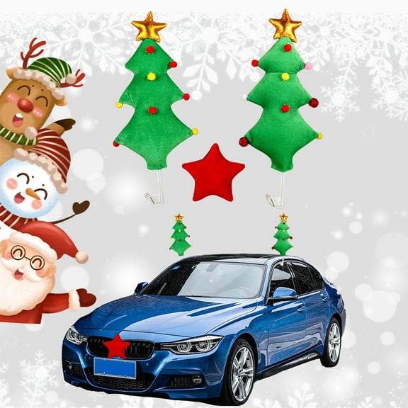 JLFNYA Christmas Decorations Clearance！Christmas Decorations for Car Exterior Decorations,Car Holiday Accessories,Christmas Trees Car Antlers,Car Kit,Christmas Car Decorations Deer Antlers