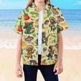 thumbnail image 4 of Hienoo Toddler Boys Summer Beach Shirt Trendy Dinosaur Print Breathable Button Down Shirt, 4 of 6