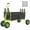 Green + Steel, variant on Fishing Cart Beach Cart Collapsible Wagon 9.85'' All-Terrain Wheels for Sand, Heavy Duty Garden Cart with Rod Holders,Umbrella Holder and Storage Pockets, 550lb Large Capacity (Black)