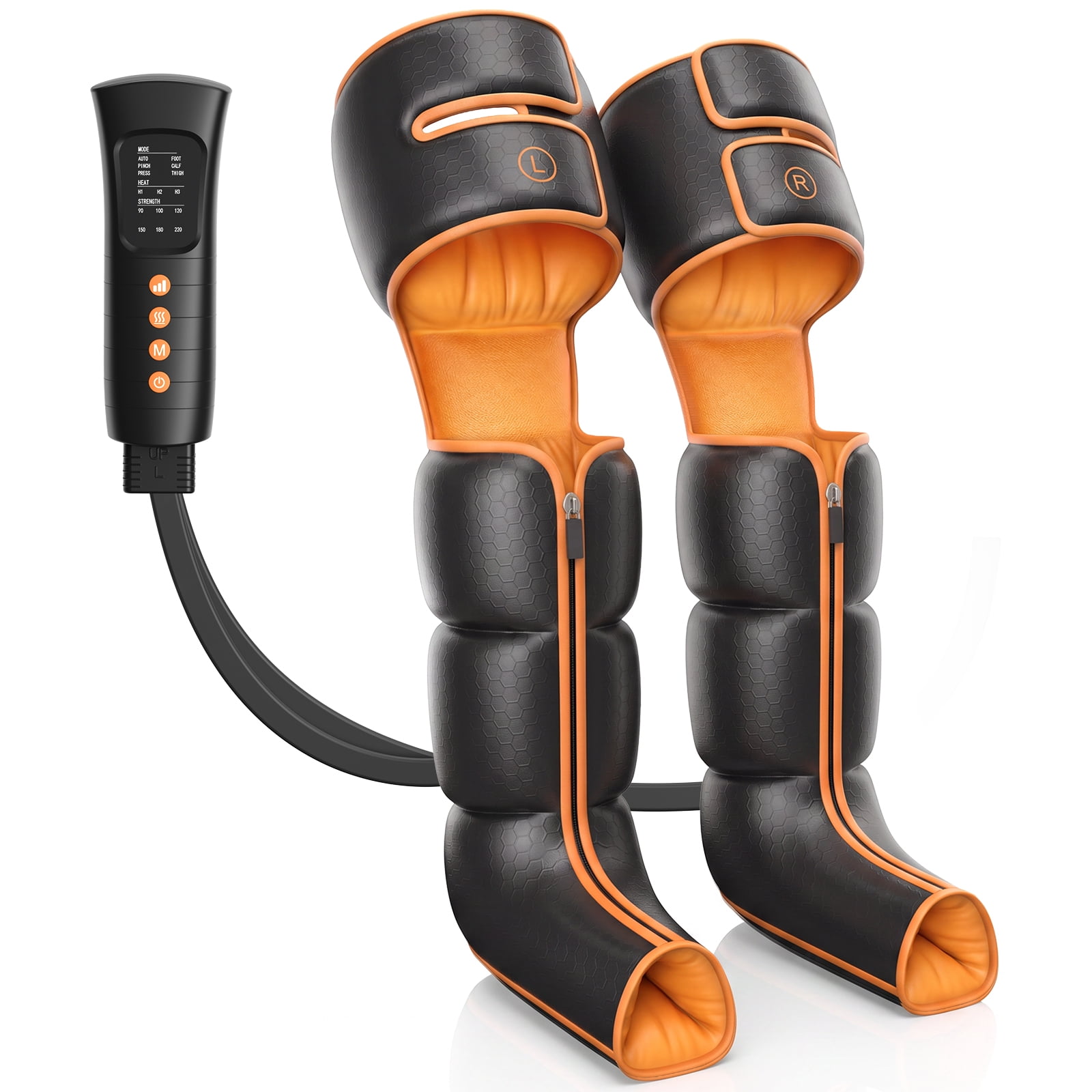 Leg Massager for Circulation, Leg Massager with Heat and Compression, Foot Massager with Heat, 6 Modes, 3 Intensities, 8 Air Chambers, Adjustable Leg Wraps, Gift for Women and Men