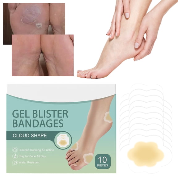 Blister Bandages For Feet Hydrocolloid Blister Pads Adhesive Heel Toe Protection Foot Care Bandaids For Hiking Walking Running Shoe Friction Relief