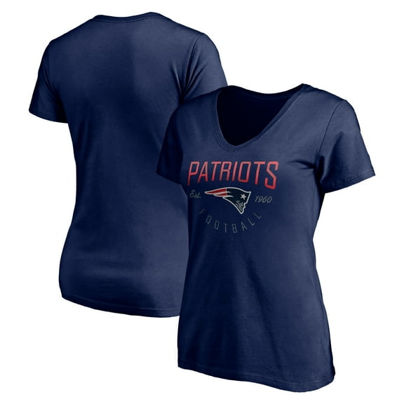 Women's Navy New England Patriots Live For It V-Neck T-Shirt