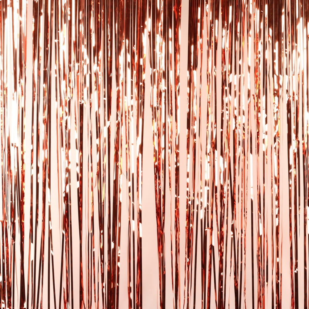 Rose Gold Foil Fringe Door Curtain 2ct Walmart Com