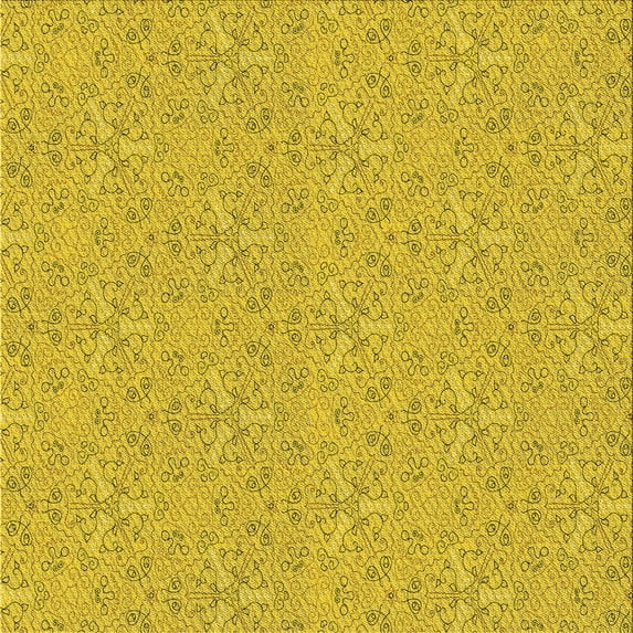 Ahgly Company Machine Washable Indoor Square Transitional Golden Yellow Area Rugs, 6' Square