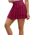 thumbnail image 3 of BeautyIn Women's High Waisted Swim Skirt Tiered Sport Skirt with Built-in Shorts, 3 of 7