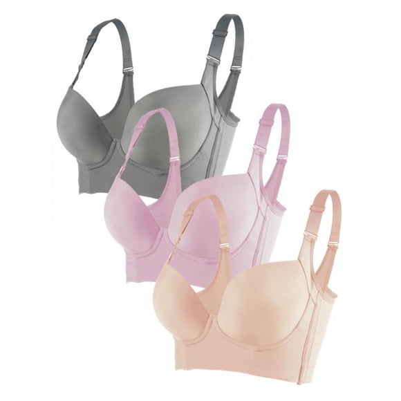 Soutien-gorge Chumbo Filifit Sculptant Rehausseur, Soutien-Gorge pour le Dos, Soutiens-Gorge pour Femmes Sans Armature, Mode, Bonnets Profonds, Dissimule le Dos, Lot de 3