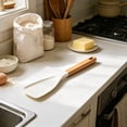 thumbnail image 3 of Silicone Spatula Kitchen Turner, Multicolor Silica Gel Head With Wooden Handle, Heat Resistant Nonstick Cooking and Baking Utensil for Flipping, Scraping and Mixing, 3 of 5