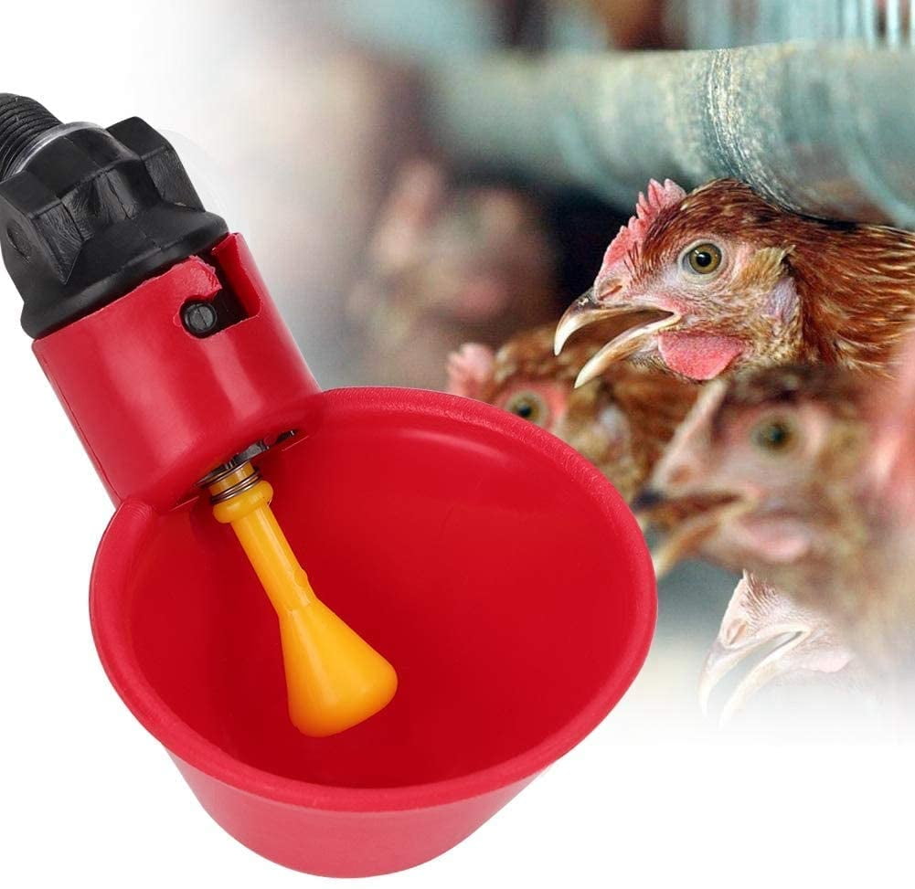 15 Pack Poultry Water Automatic Drinking Cups for Chicken Hen Bird Quail Plastic 