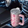 thumbnail image 6 of Pink Breast Cancer and Pioneer Flower Love Tumbler with Handle and Lid,40oz Double Wall Vacuum Insulated Tumbler,Cups Gift for Women and Men, 6 of 7
