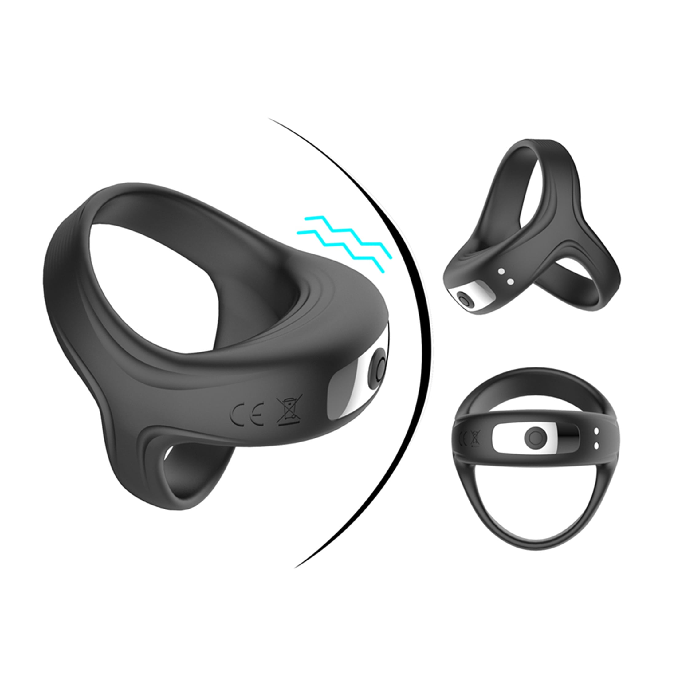 IUOUI 10 Intense Vibrating Rechargable Men Triangular Penis Ring Sex Toys for Couples