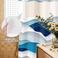 thumbnail image 3 of No Hook Shower Curtain, Blue Ombre Shower Curtains for Bathroom with See Through Top Window, Modern Geometric Abstract Art Moire Waterproof & Washable Bath Curtain Small Stall 36"x78", 3 of 9