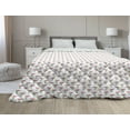 thumbnail image 1 of Fox Down Alternative Comforter, Repeating Silhouettes of Wild Forest Animal Reynard Along Polka Dots on Skin, Microfiber Quilt for All Season, 5 Sizes, White and Indigo, by Ambesonne, 1 of 3