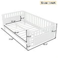 thumbnail image 7 of Miniyam Kids Twin Fence Bed with Safety Rails, Low Profile Platform Bed for Children, Sturdy Slatted Support, White, 7 of 7