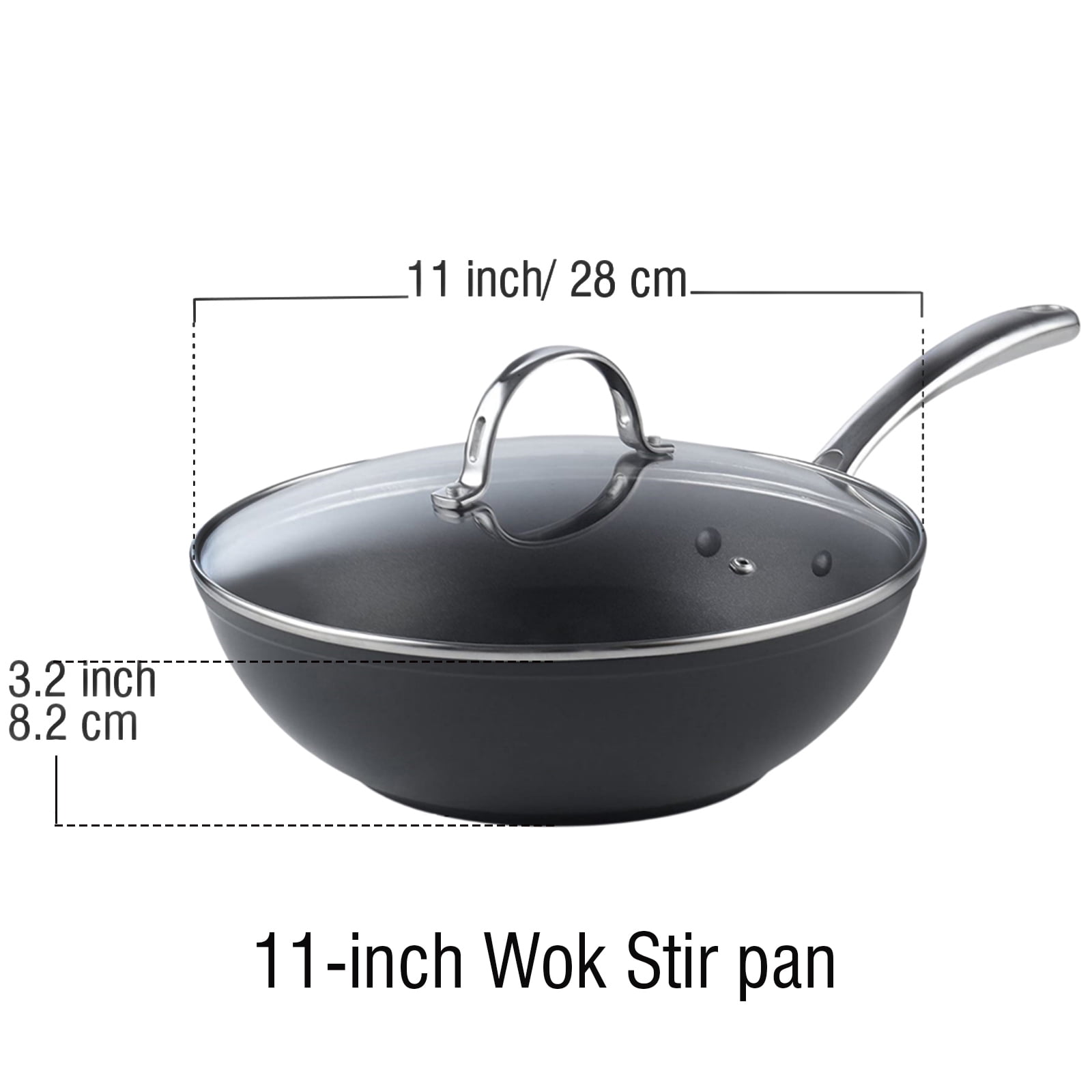 ChefSeason Flat Bottom Carbon Steel Wok 11.8 inch, Un-coated & Pre-Seasoned  Chinese Wok, Premium Frying Wok for Electric, Induction, Gas Cooktops