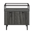 thumbnail image 5 of Manor Park Modern Glass Top Two-Door Storage Cabinet, Slate Grey, 5 of 9