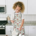 thumbnail image 4 of Gray Christmas Santa and Reindeer Pattern Kids Aprons for Girls and Boys,Adjustable Neck Strap Toddler Aprons for Kids Cooking Baking, 4 of 7