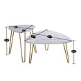 thumbnail image 2 of Veryke Coffee Table, Mid Century Vintage Side Table End Table for Living Room, Modern Small Marble Sofa End Tables Sets for Office, White, 2 of 6