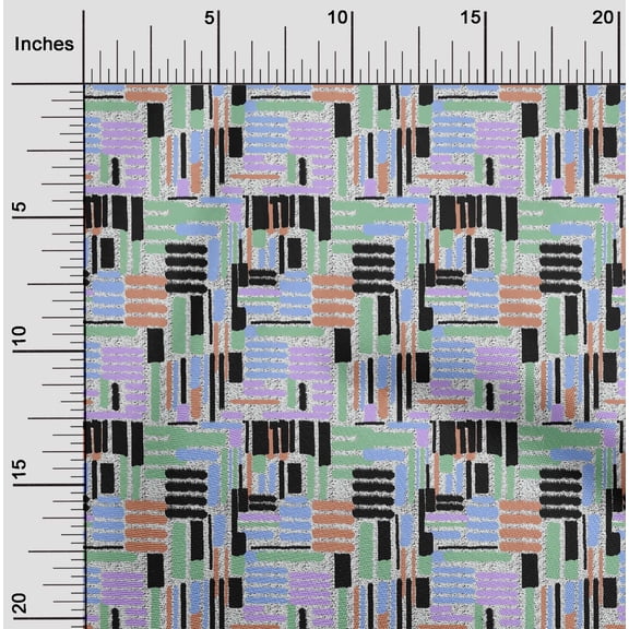 oneOone Cotton Flex Mint Green Fabric Brush Stroke Abstract Sewing Fabric By The Yard Printed Diy Clothing Sewing Supplies 40 Inch Wide
