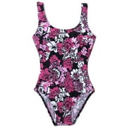Women's Plus Print Rib Tank Swimsuit