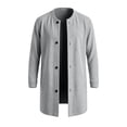 thumbnail image 5 of Abomasnow Men's Mid-Length Trench Coats Slim Fit Single Breasted High Neck Overcoat Winter Warm Windbreaker Jackets, 5 of 7