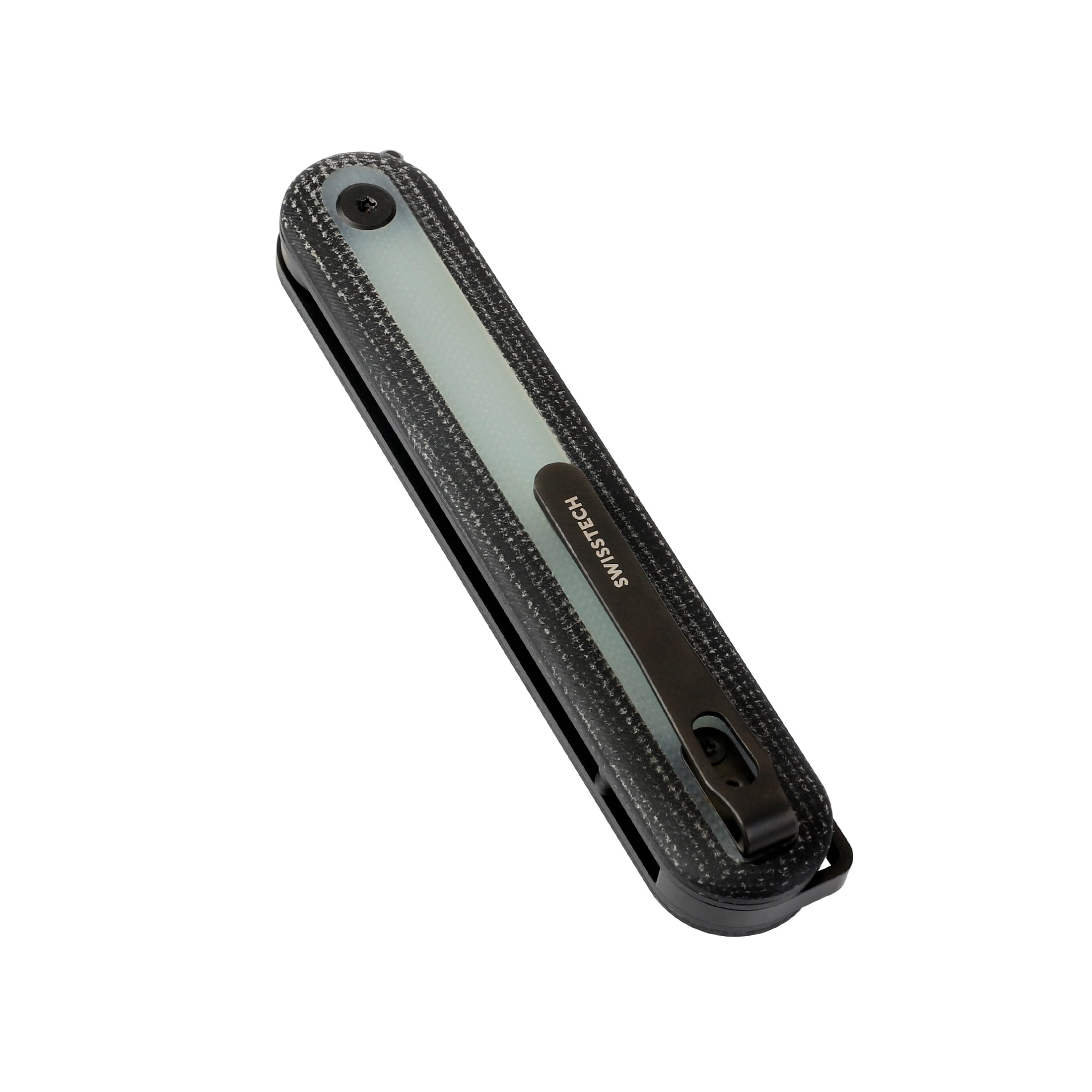 Swiss Tech GERUNDET M2 Black Micarta Folding Knife, Jade G-10 Inlay, 14C28N Steel